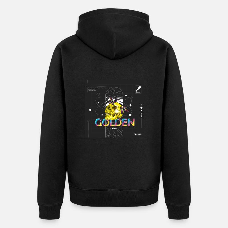 golden skull - Veste à capuche bio Premium Unisexe - noir