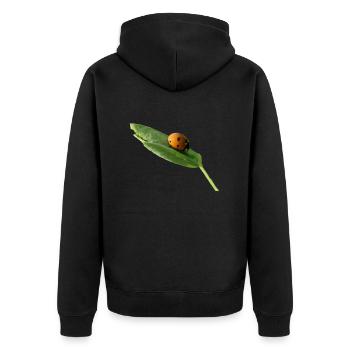 Glückskäferchen Marienkäfer ohne text - Unisex Premium Bio Zip Hoodie - Schwarz - Hinten - Nico (187cm)