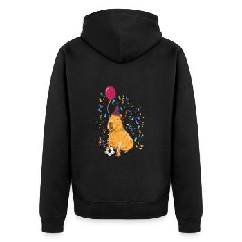Anniversaire de Capybara - Veste à capuche bio Premium Unisexe - noir - Dos - Nico (187cm)