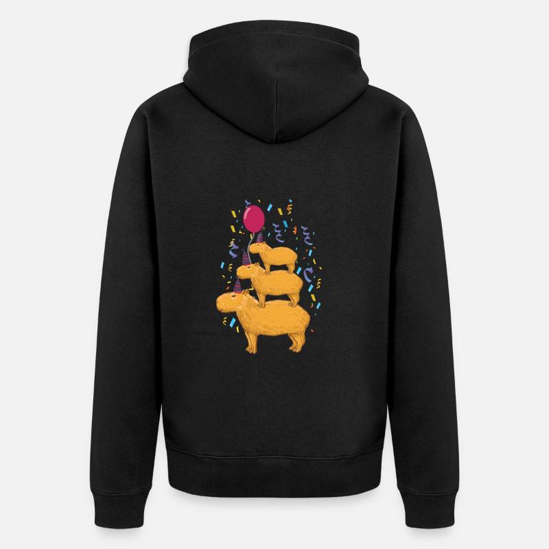 Anniversaire de Capybara - Veste à capuche bio Premium Unisexe - noir