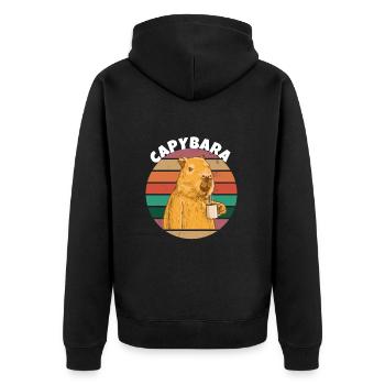 Café Capybara - Veste à capuche bio Premium Unisexe - noir - Dos - Nico (187cm)