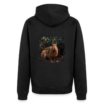 Les lièvres sont devenus rares - Veste à capuche bio Premium Unisexe - noir - Dos - Nico (187cm)
