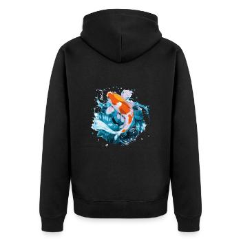 La carpe koï en action - Veste à capuche bio Premium Unisexe - noir - Dos - Nico (187cm)