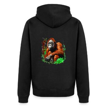 Les orangs-outans peuvent être heureux ou en colère - Veste à capuche bio Premium Unisexe - noir - Dos - Nico (187cm)