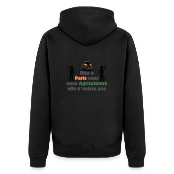 Soutenons les agriculteurs - Paris - Veste à capuche bio Premium Unisexe - noir - Dos - Nico (187cm)