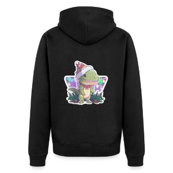 dinosaure de Noël, cadeau, - Veste à capuche bio Premium Unisexe - noir - Dos - Nico (187cm)