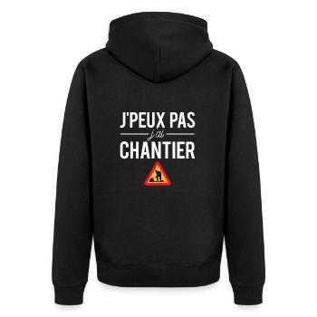 J'peux Pas J'ai Chantier Construction Bâtiment - Veste à capuche bio Premium Unisexe - noir - Dos - Nico (187cm)