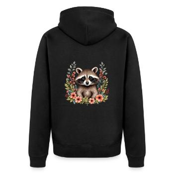 Raton laveur mignon - Veste à capuche bio Premium Unisexe - noir - Dos - Nico (187cm)