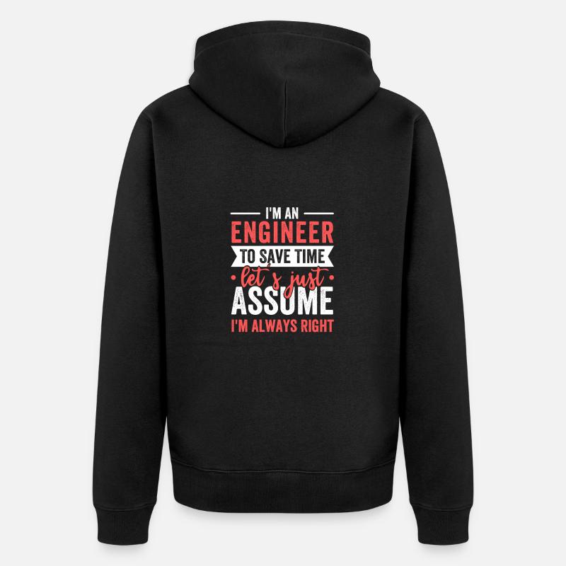 Ich bin ein Ingenieur - Unisex Premium Bio Zip Hoodie - Schwarz