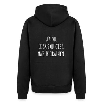 je sais qui c'est - Veste à capuche bio Premium Unisexe - noir - Dos - Nico (187cm)