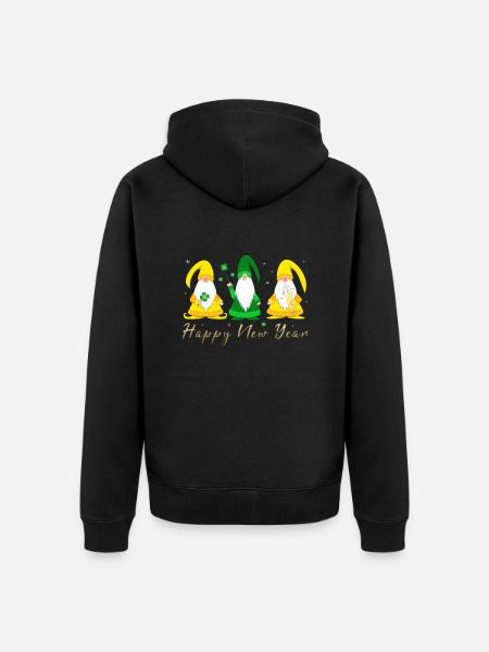 Bonne année gnome imp - Veste à capuche bio Premium Unisexe - noir