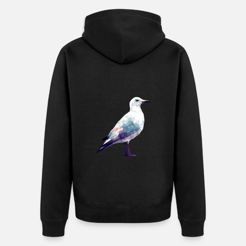 Polygon Möwe - Maritim - Unisex Premium Bio Zip Hoodie - Schwarz