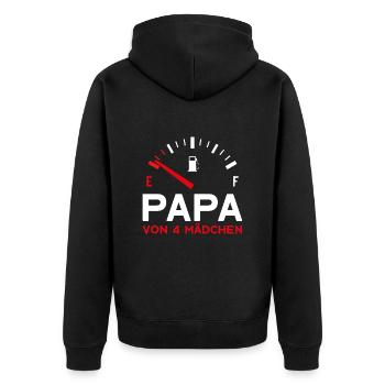 VATER VIER TÖCHTER PAPA VON 4 MÄDCHEN VATERTAG - Unisex Premium Bio Zip Hoodie - Schwarz - Hinten - Nico (187cm)