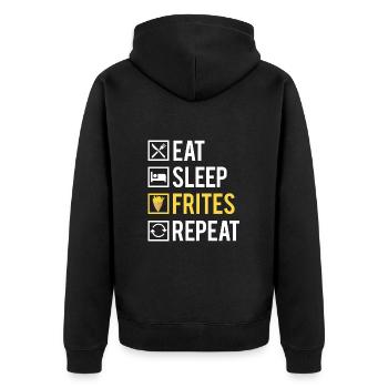 Eat Sleep Frites Repeat Nourriture Fast Food - Veste à capuche bio Premium Unisexe - noir - Dos - Nico (187cm)