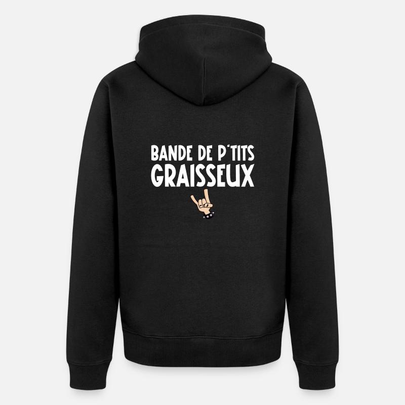 bande de p'tits graisseux - Veste à capuche bio Premium Unisexe - noir