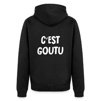 c'est goutu - Veste à capuche bio Premium Unisexe - noir - Dos - Nico (187cm)