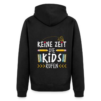 Lehrer Spruch Lustig Schule - Unisex Premium Bio Zip Hoodie - Schwarz - Hinten - Nico (187cm)