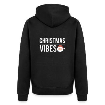 Christmas vibes cadeau ambiance noel - Veste à capuche bio Premium Unisexe - noir - Dos - Nico (187cm)