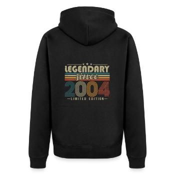 Légendaire depuis 2004 Vintage cadeau d’anniversaire - Veste à capuche bio Premium Unisexe - noir - Dos - Nico (187cm)