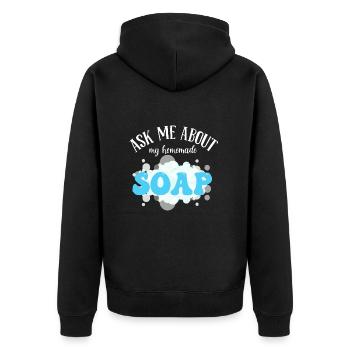 Seife Herstellen Handgemachte Seife - Unisex Premium Bio Zip Hoodie - Schwarz - Hinten - Nico (187cm)