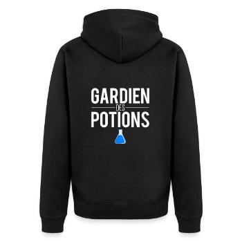 Gardien des potions blague chimiste humour - Veste à capuche bio Premium Unisexe - noir - Dos - Nico (187cm)