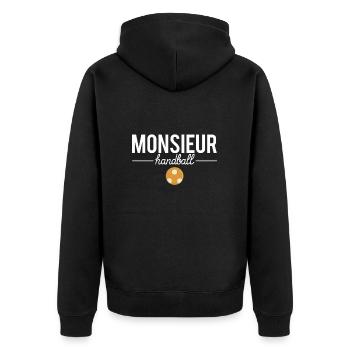 Monsieur handball amateur handball sport humour - Veste à capuche bio Premium Unisexe - noir - Dos - Nico (187cm)