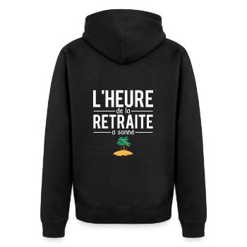 L'heure de la retraite a sonné départ retraite - Veste à capuche bio Premium Unisexe - noir - Dos - Nico (187cm)