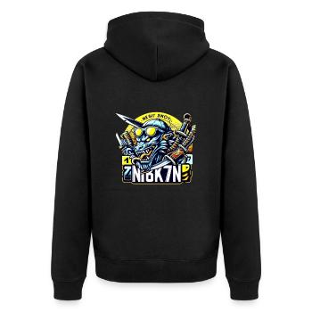 BEAST - Unisex Premium Bio Zip Hoodie - Schwarz - Hinten - Nico (187cm)