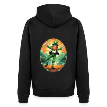 Danse trèfle de la Saint-Patrick - Veste à capuche bio Premium Unisexe - noir - Dos - Nico (187cm)