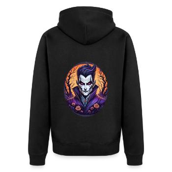 Gruseliges Halloween-partykostüm Vampir - Unisex Premium Organic Zip Hoodie - black - Back - Nico (187cm)
