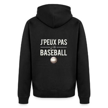 J'Peux Pas J'Ai Baseball Sport Humour - Veste à capuche bio Premium Unisexe - noir - Dos - Nico (187cm)