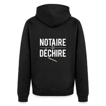 Notaire qui déchire cadeau meilleur notaire humour - Veste à capuche bio Premium Unisexe - noir - Dos - Nico (187cm)