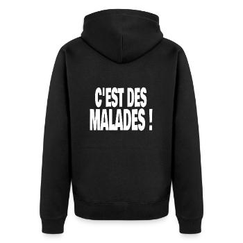 c'est des malades ! - Veste à capuche bio Premium Unisexe - noir - Dos - Nico (187cm)