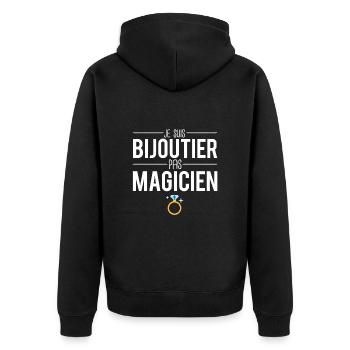 Je suis bijoutier pas magicien cadeau bijoutier - Veste à capuche bio Premium Unisexe - noir - Dos - Nico (187cm)