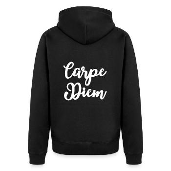 Carpe Diem Latin Saisir le jour - Veste à capuche bio Premium Unisexe - noir - Dos - Nico (187cm)