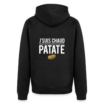 J'suis chaud patate expression humour - Veste à capuche bio Premium Unisexe - noir - Dos - Nico (187cm)