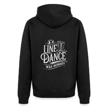 Line Dance was sonst - meine Passion - mein Ding. - Unisex Premium Bio Zip Hoodie - Schwarz - Hinten - Nico (187cm)