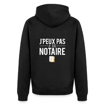 J'peux pas je suis notaire blague notaire humour - Veste à capuche bio Premium Unisexe - noir - Dos - Nico (187cm)