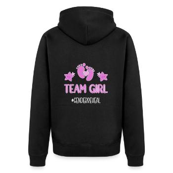 Gender Reveal Babyparty Geschlecht - Unisex Premium Organic Zip Hoodie - black - Back - Nico (187cm)