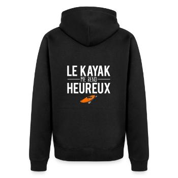 Le kayak me rend heureux humour kayakiste - Veste à capuche bio Premium Unisexe - noir - Dos - Nico (187cm)