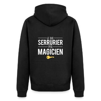 Je suis serrurier pas magicien métier profession - Veste à capuche bio Premium Unisexe - noir - Dos - Nico (187cm)