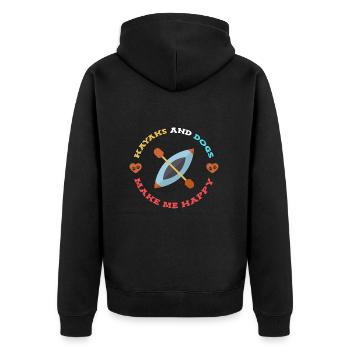 Kajak Kajakfahren - Unisex Premium Bio Zip Hoodie - Schwarz - Hinten - Nico (187cm)
