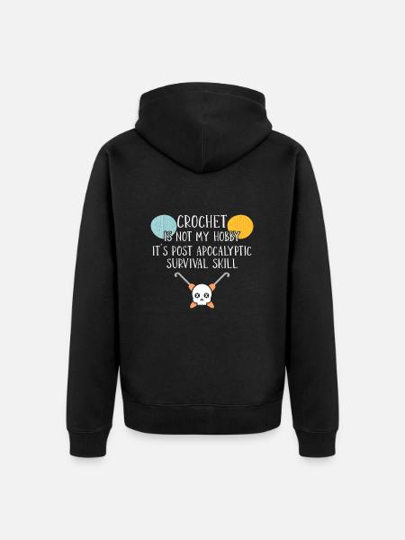 Crochet - Unisex Premium Organic Zip Hoodie - black