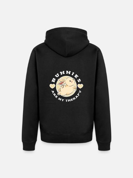 Rabbit Rabbit - Unisex Premium Organic Zip Hoodie - black