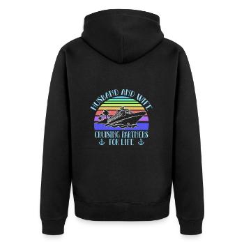 Kreuzfahrt Familie Urlaub - Unisex Premium Bio Zip Hoodie - Schwarz - Hinten - Nico (187cm)