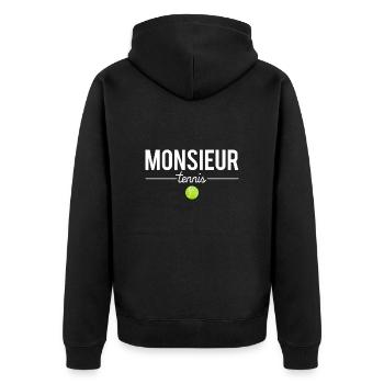 Monsieur tennis blague amateur tennis sport humour - Veste à capuche bio Premium Unisexe - noir - Dos - Nico (187cm)