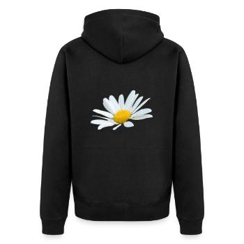 Margerite Gänseblume weiße Blume Margeriten - Unisex Premium Bio Zip Hoodie - Schwarz - Hinten - Nico (187cm)