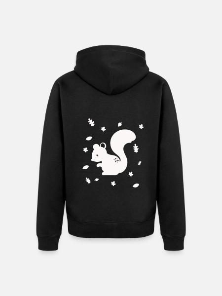 Egern - Jordegern - Skovdyr - Natur - Premium økologisk unisex-hættejakke - sort