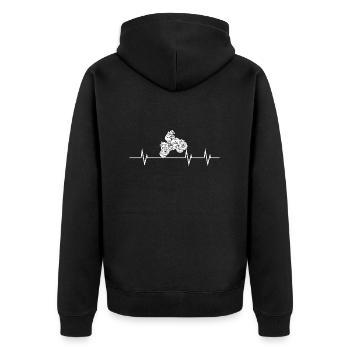 Battement de cœur d’un quadriceps - Veste à capuche bio Premium Unisexe - noir - Dos - Nico (187cm)