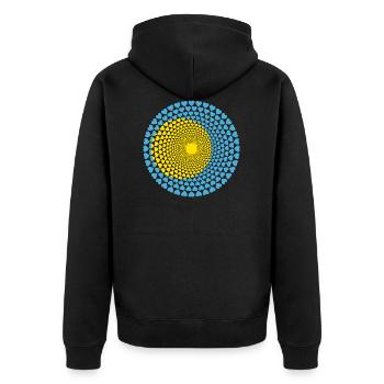 Palau Mandala de coeur Amour Belau - Veste à capuche bio Premium Unisexe - noir - Dos - Nico (187cm)